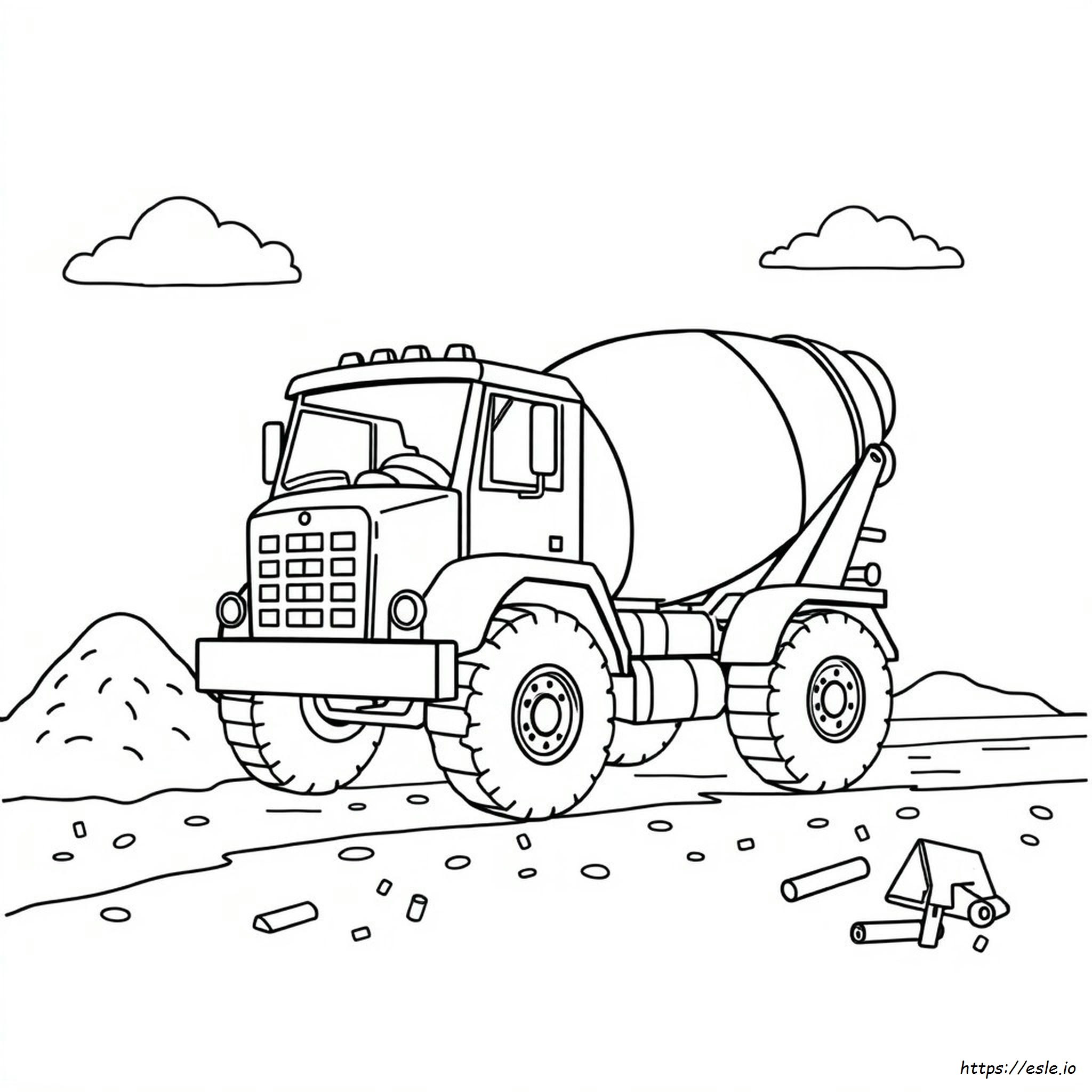Cement Truck Coloring Page