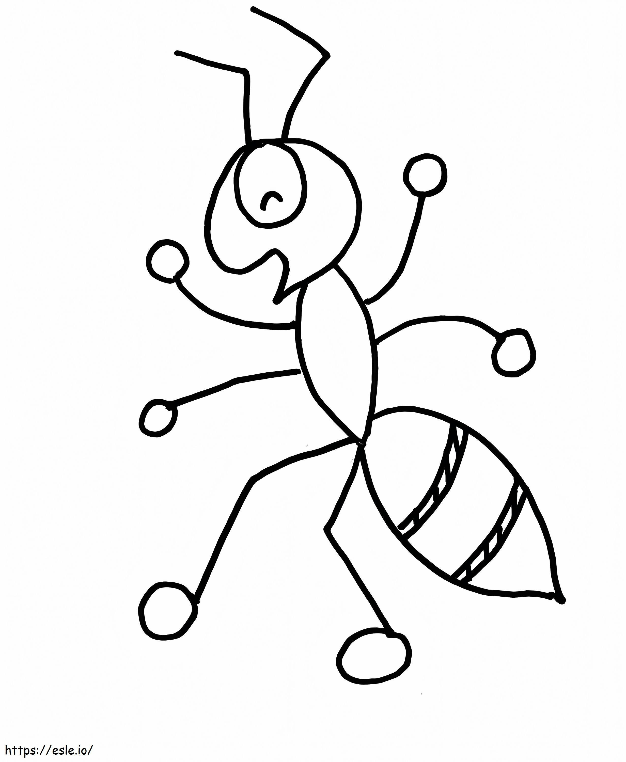 Coloriage fourmi amusante à imprimer dessin