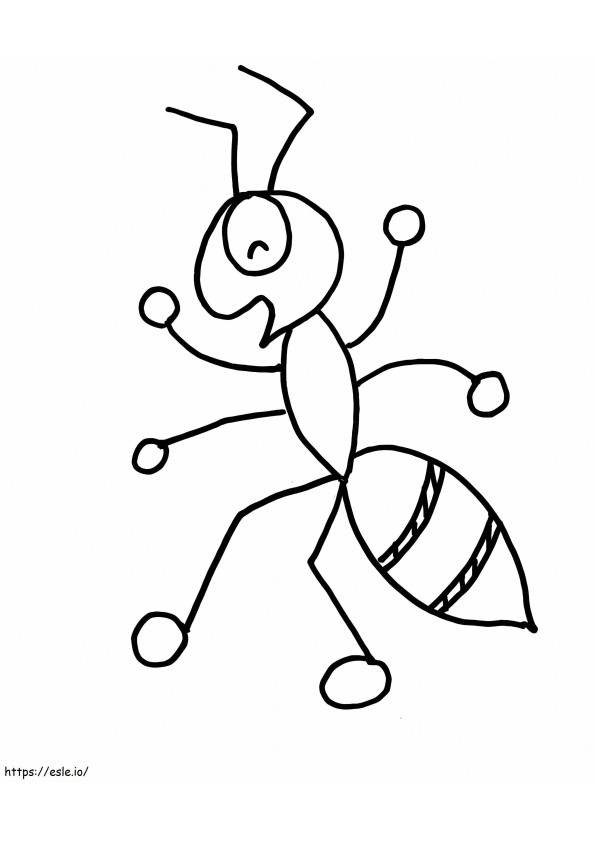 Coloriage fourmi amusante à imprimer dessin