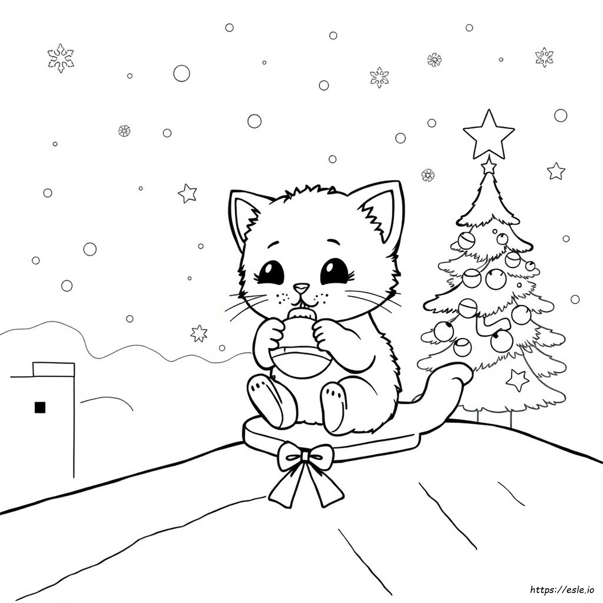 Printable Kawaii Christmas Coloring Pages