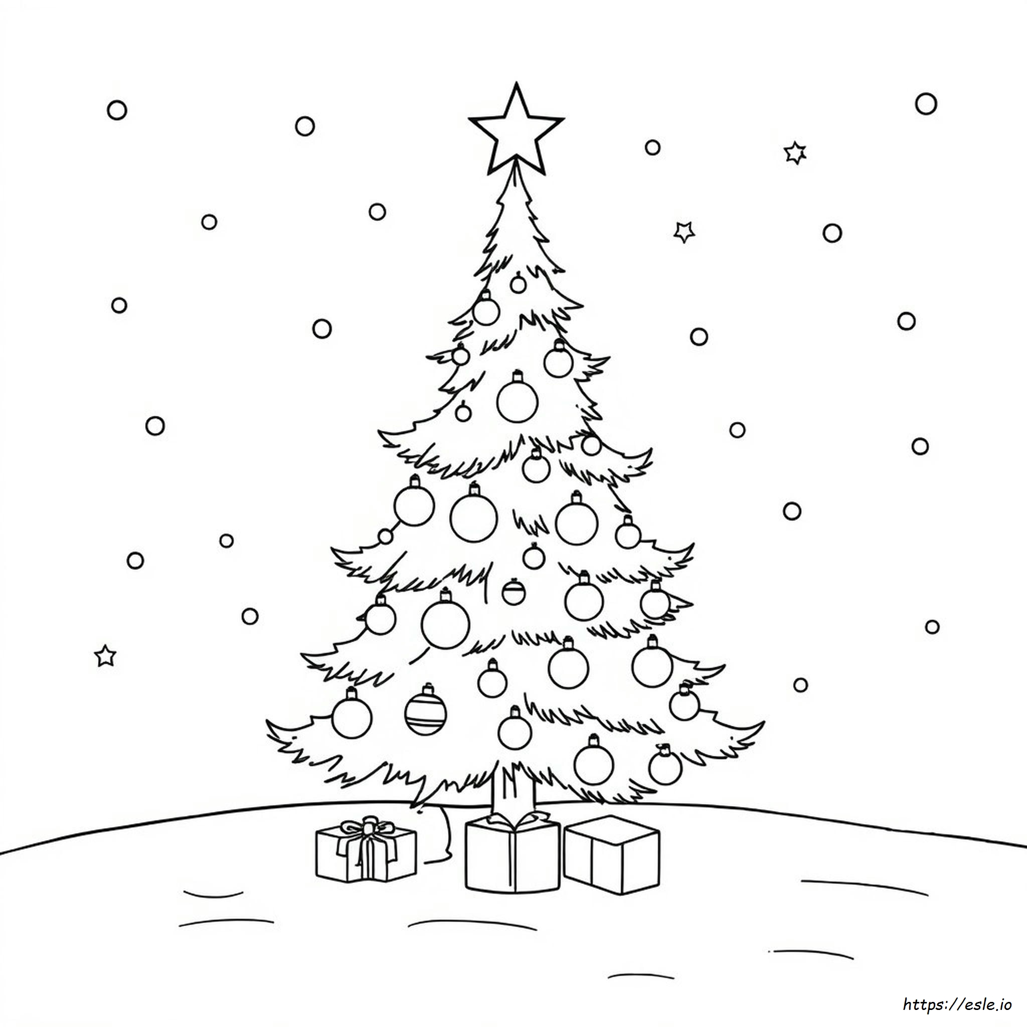 Printable Easy Christmas Tree Coloring Page
