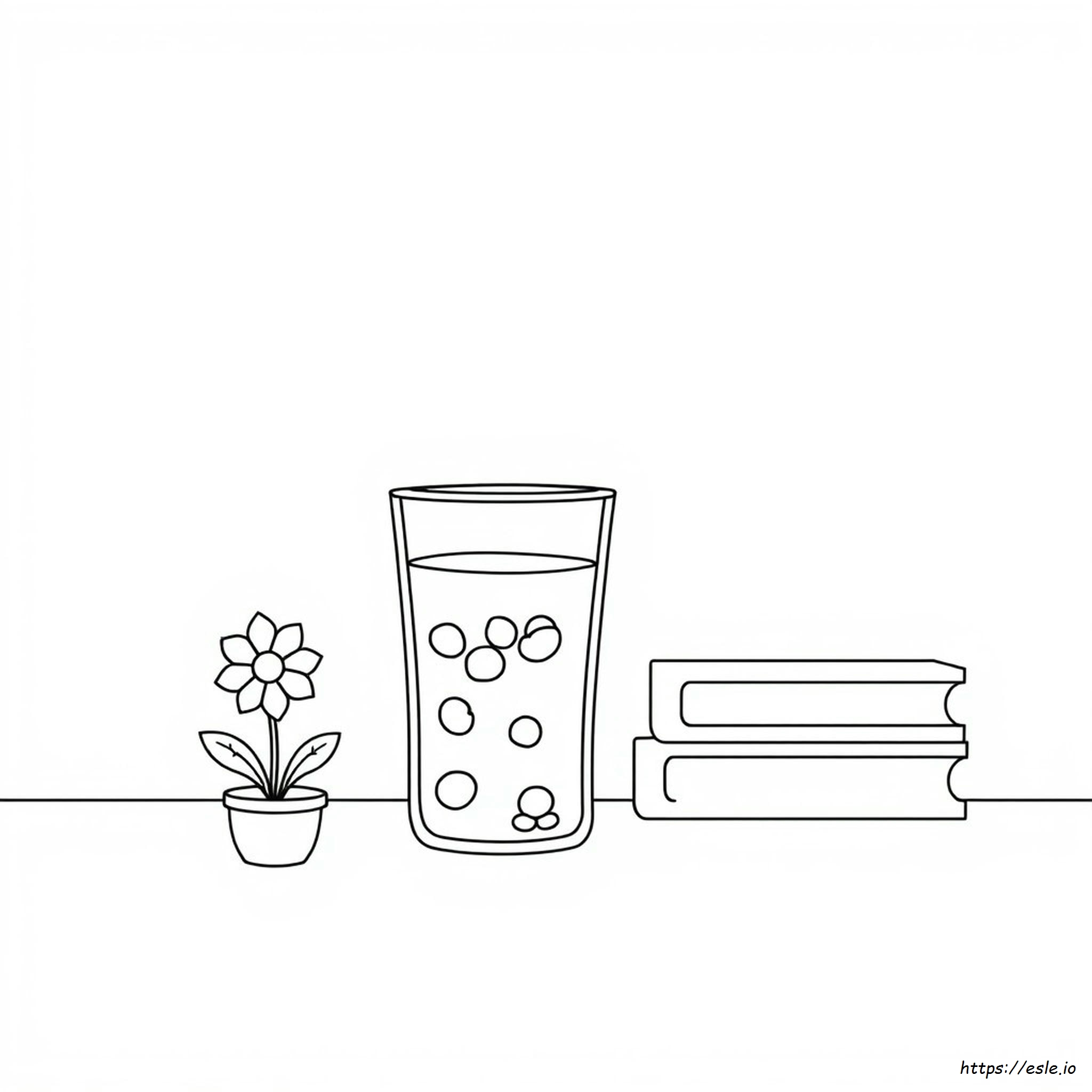 Cute Water Cup Coloring Page