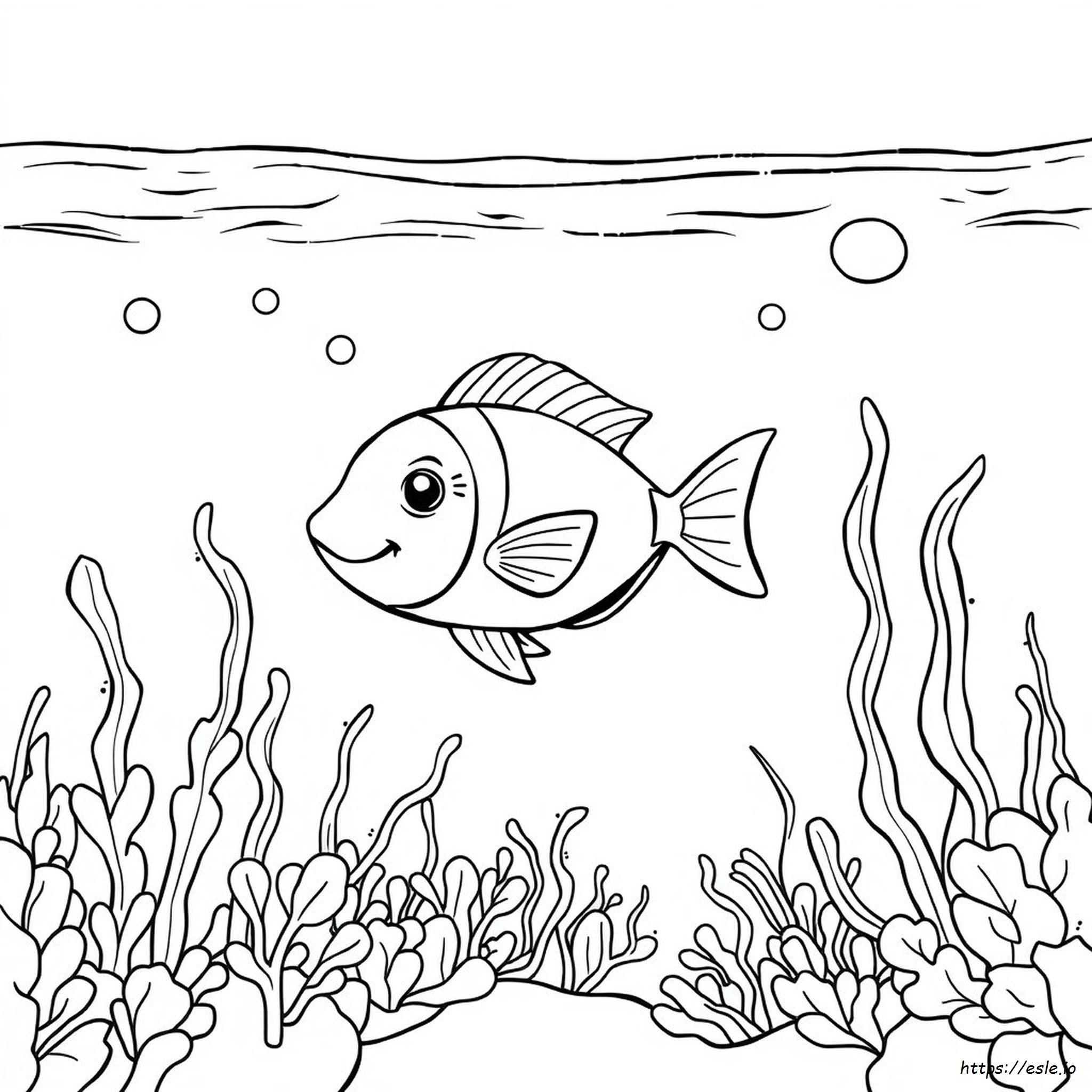 Easy Cute Fish Coloring Pages
