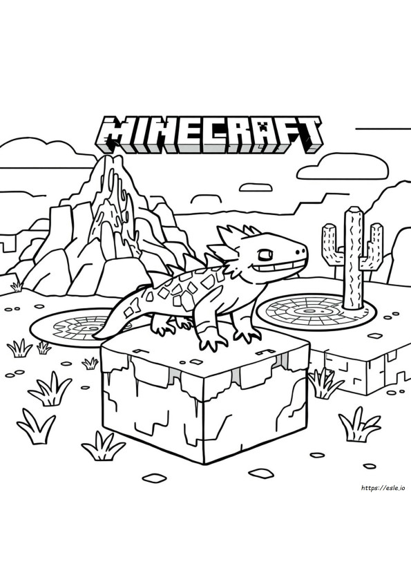 Axolotl Di Minecraft Da Colorare