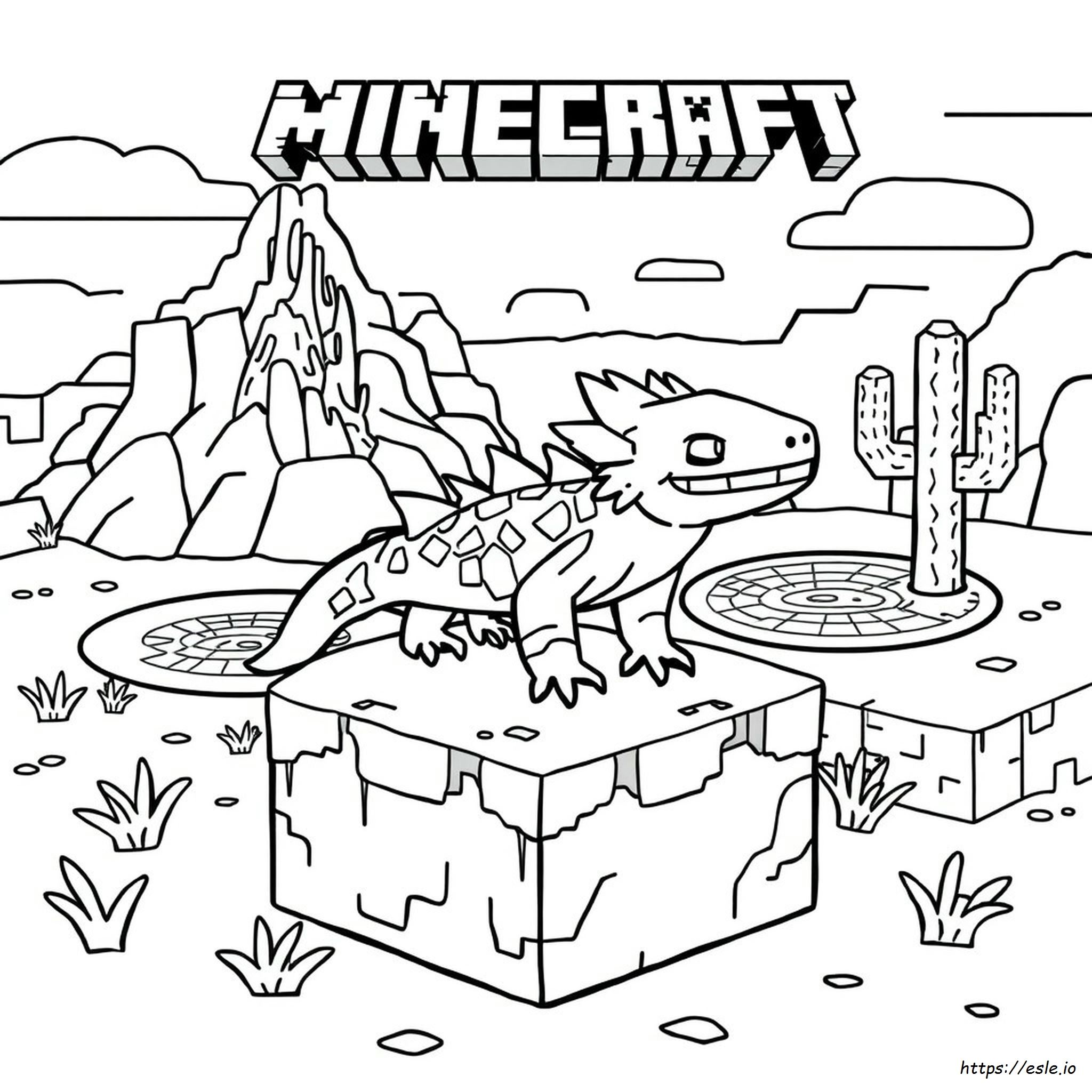Axolote Do Minecraft Para Colorir