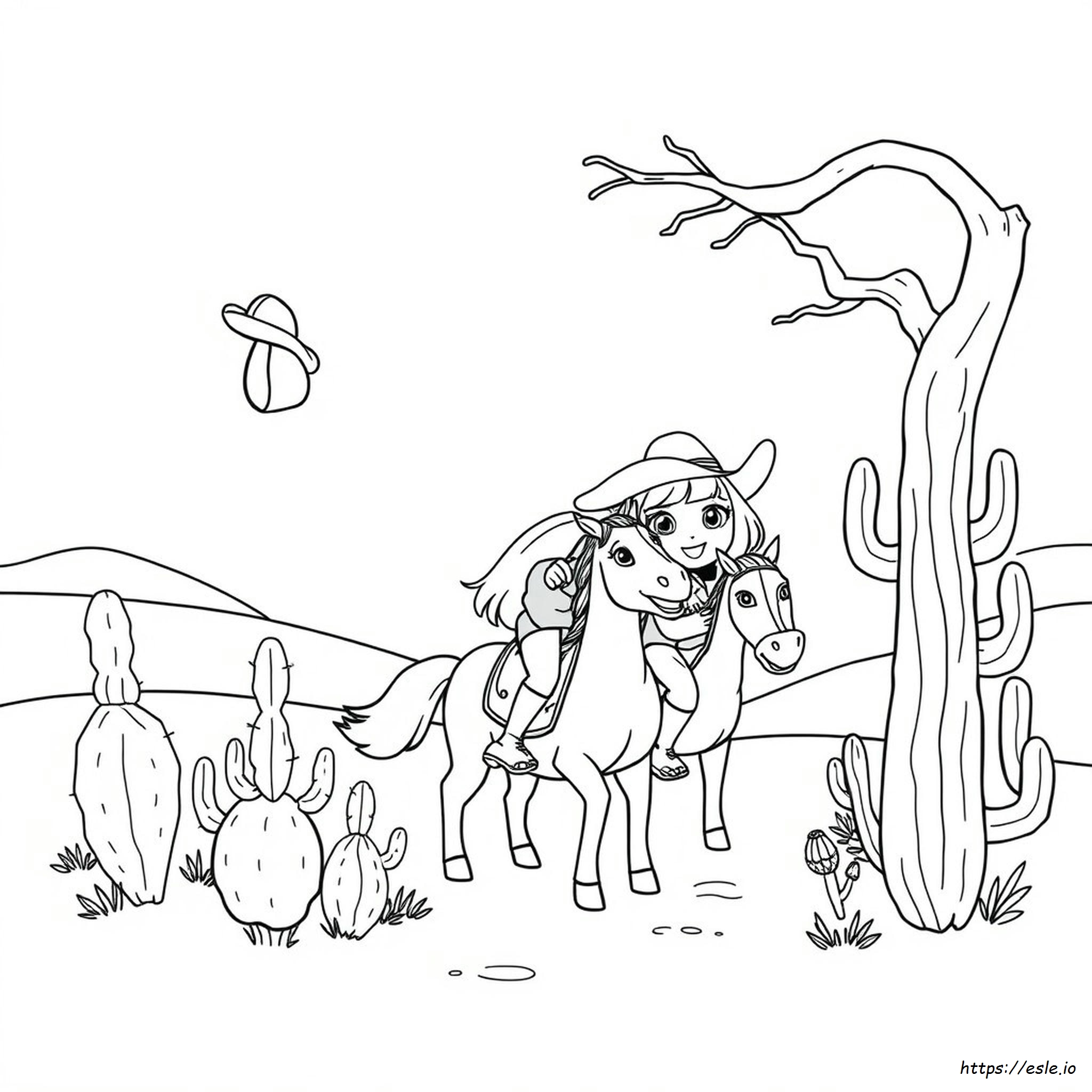 Cowgirl Dora Coloring Pages