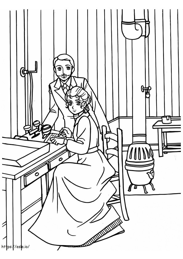 Marie Curie 5 coloring page