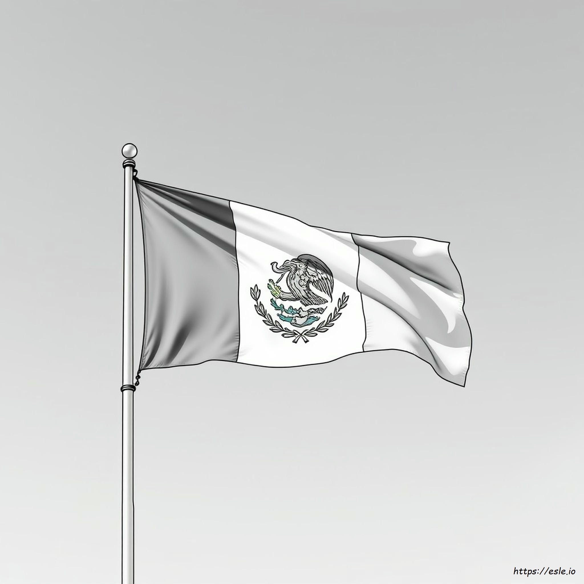 Mexico Flag Coloring Page Printable