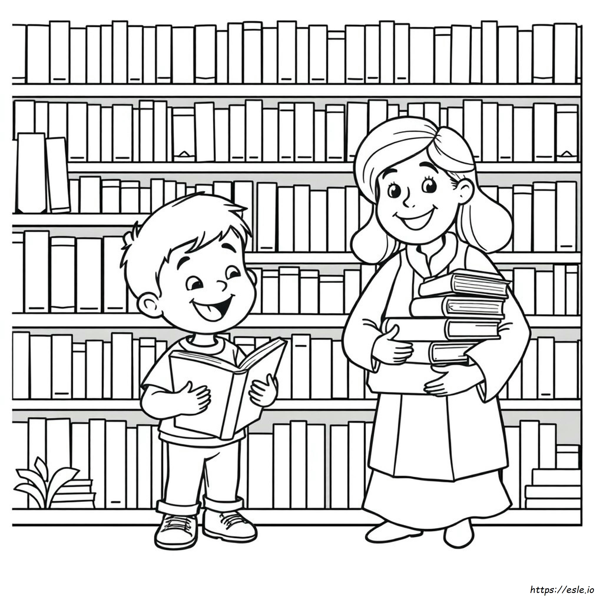 Library Coloring Pages For Kindergarten