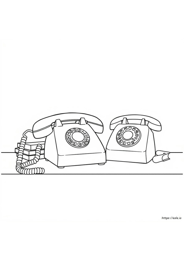 Coloring Page Of A Telephone