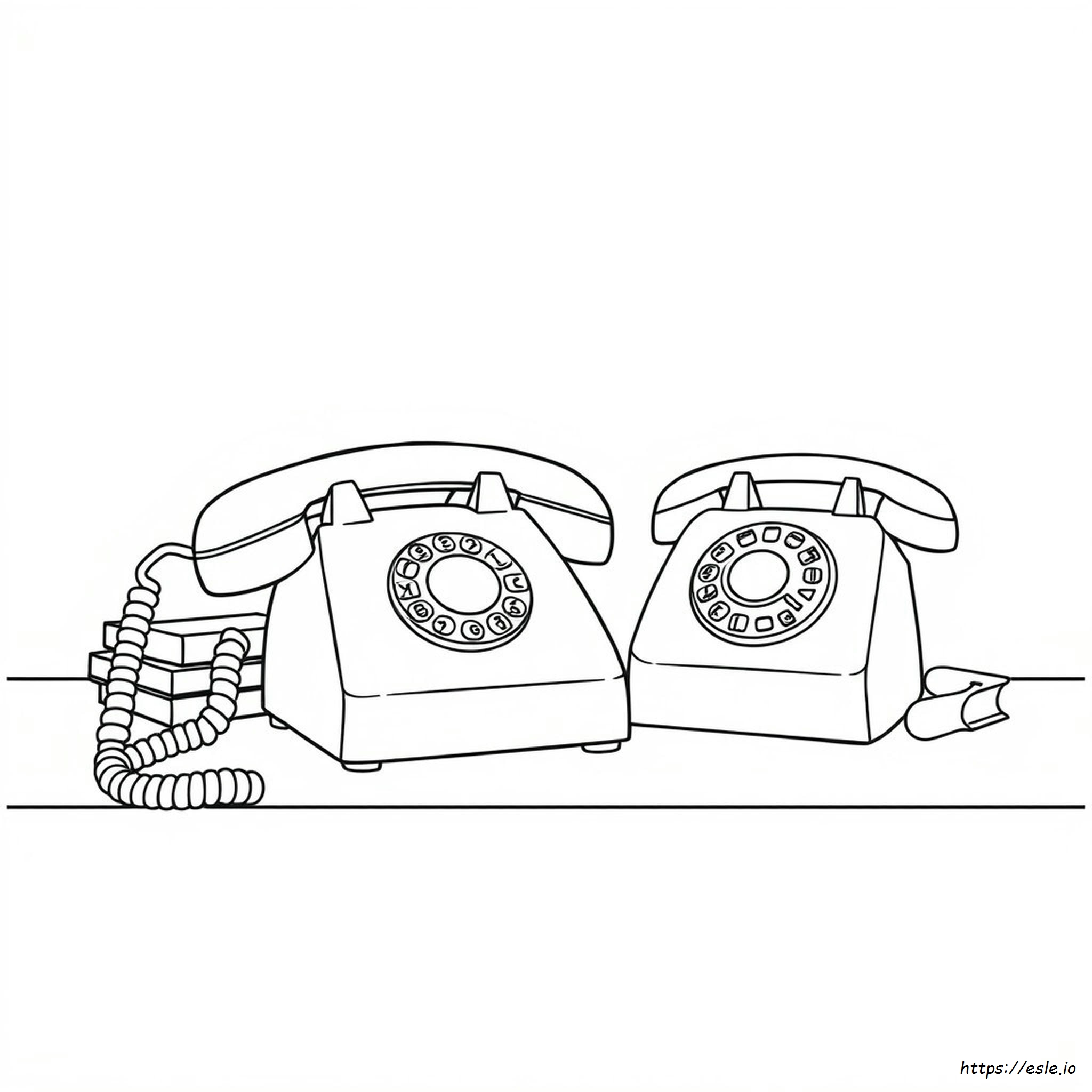 Coloring Page Of A Telephone