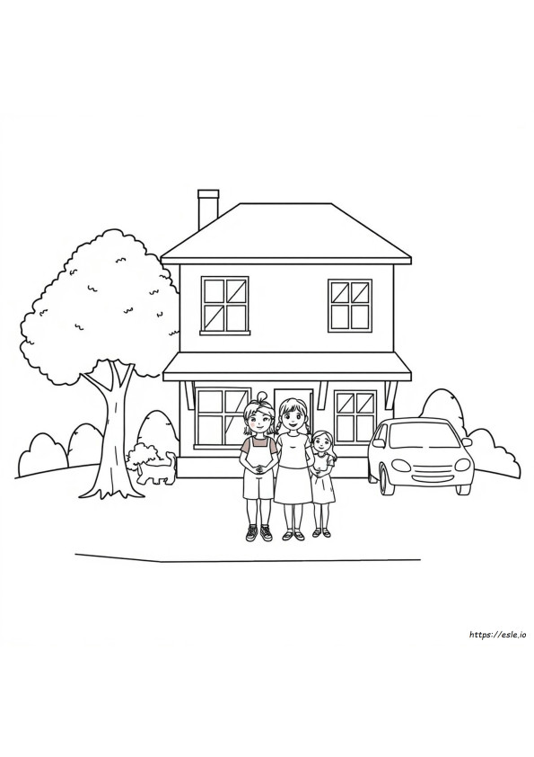 Casa Di Famiglia Da Colorare