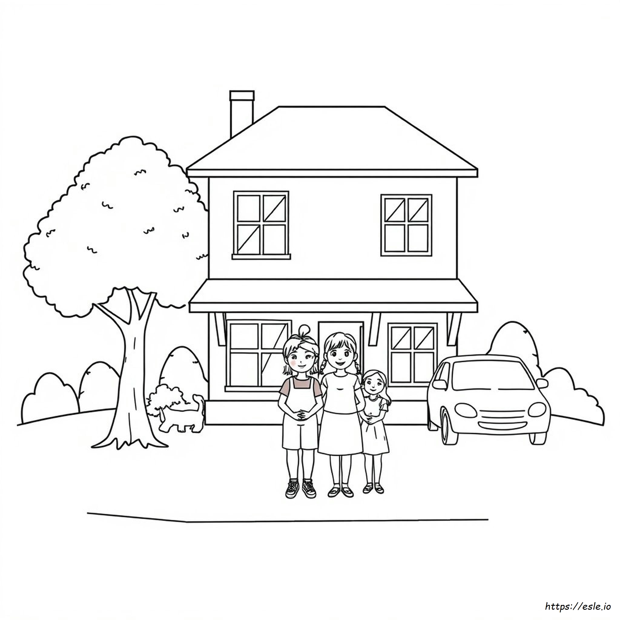 Family House Coloring Page