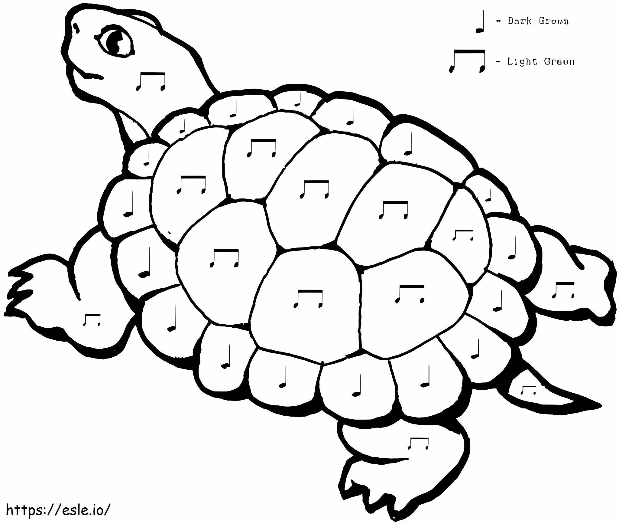 Musiknoten in Schildkröte ausmalbilder