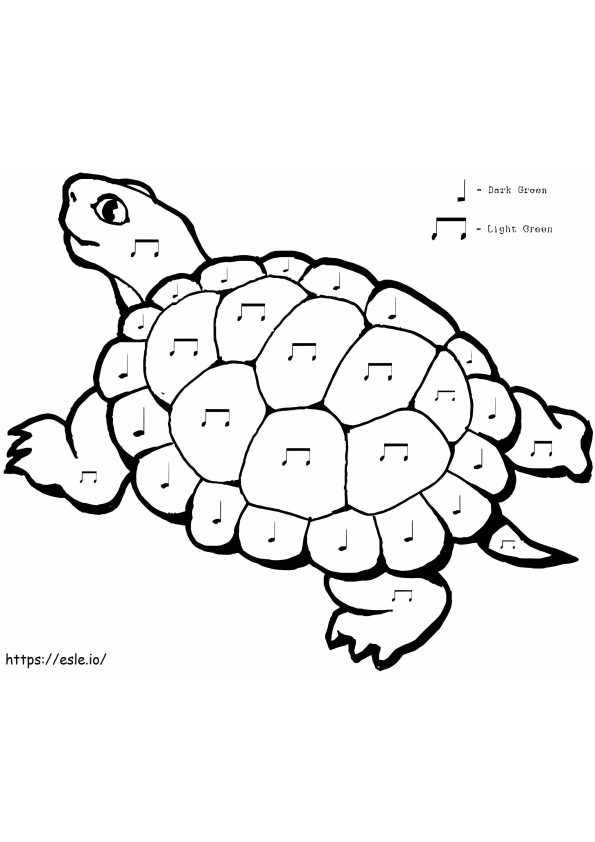 Musical Notes In Turtle coloring page