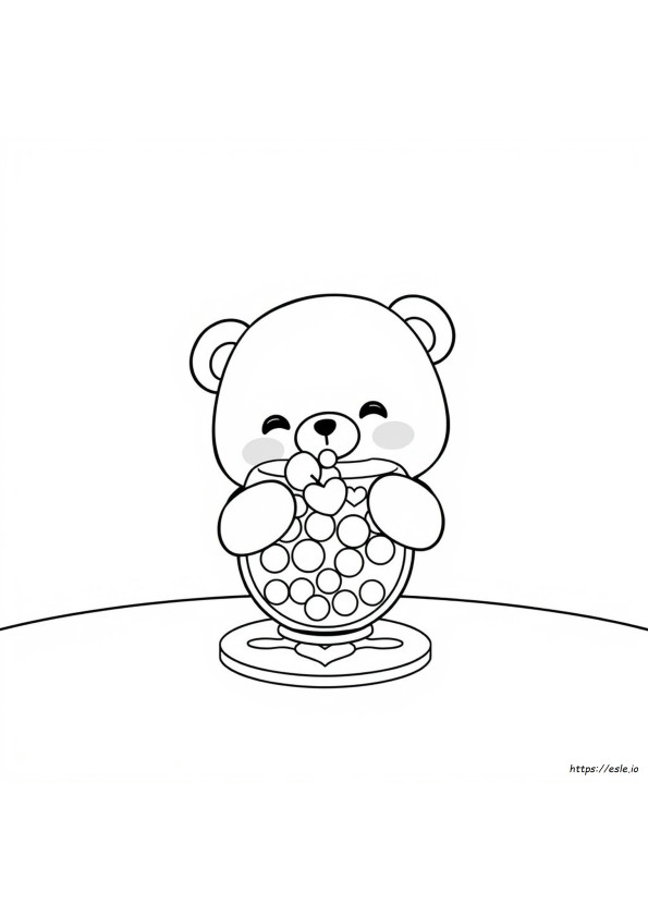 Kawaii Cute Boba Tea Coloring Pages