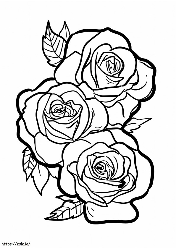 Tre Rose da colorare