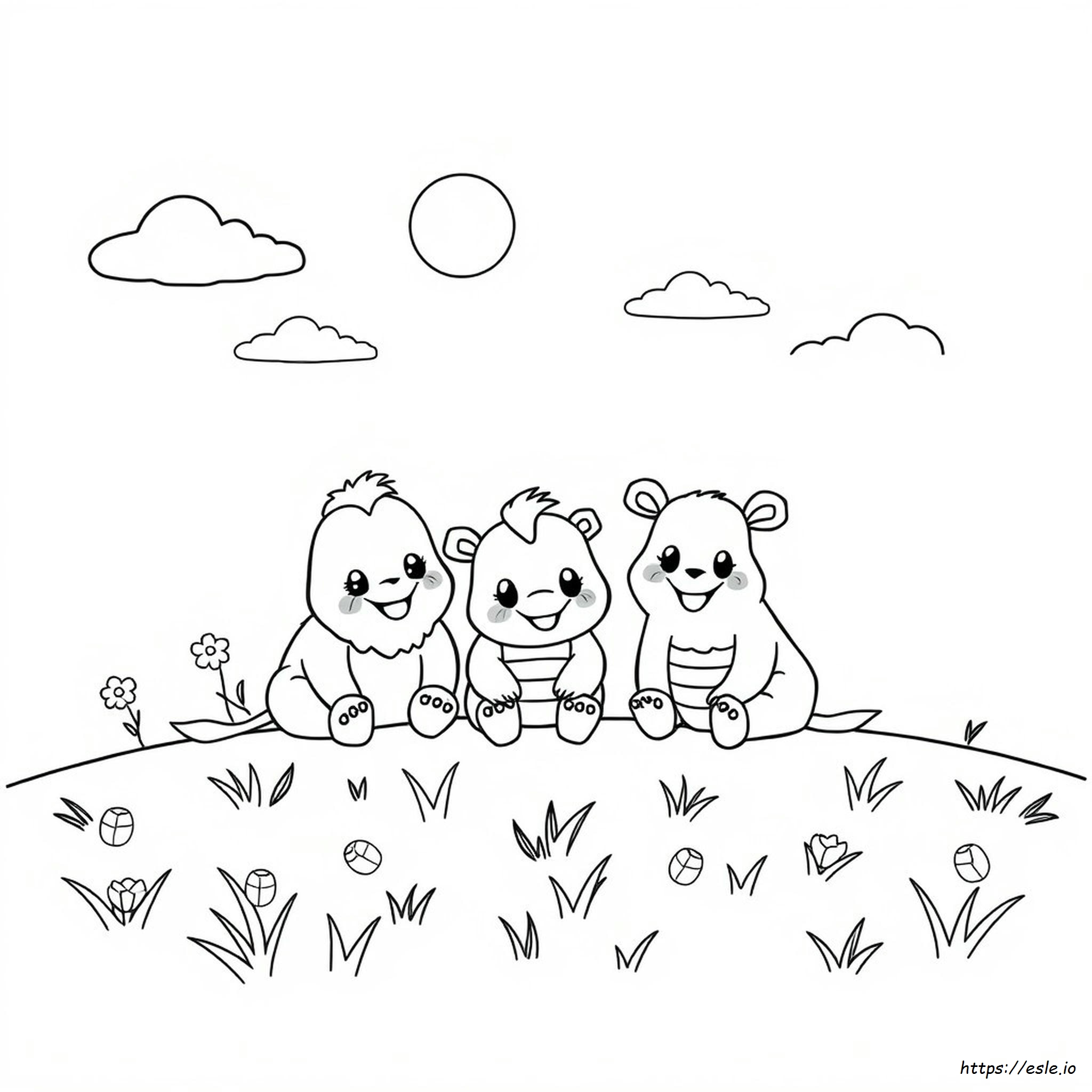 Smiley Critters Coloring Pages