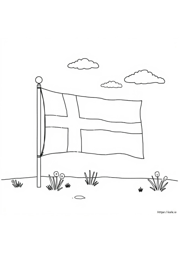 ノルウェーの旗 ぬりえ