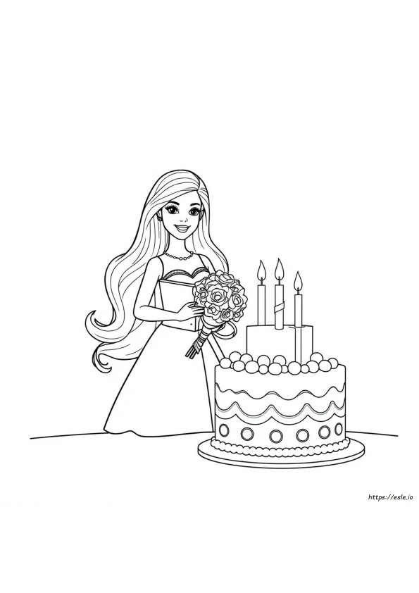 Planșe De Colorat Gratuite Cu Barbie La Mulți Ani