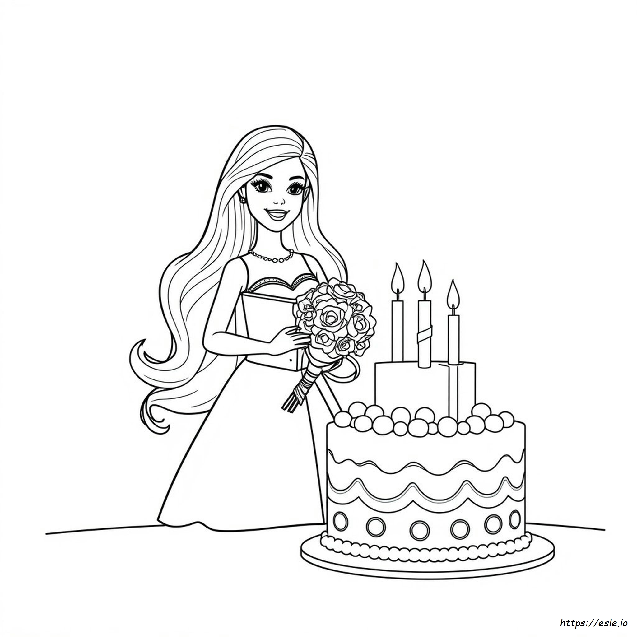Disegni Da Colorare Di Barbie Buon Compleanno Gratis