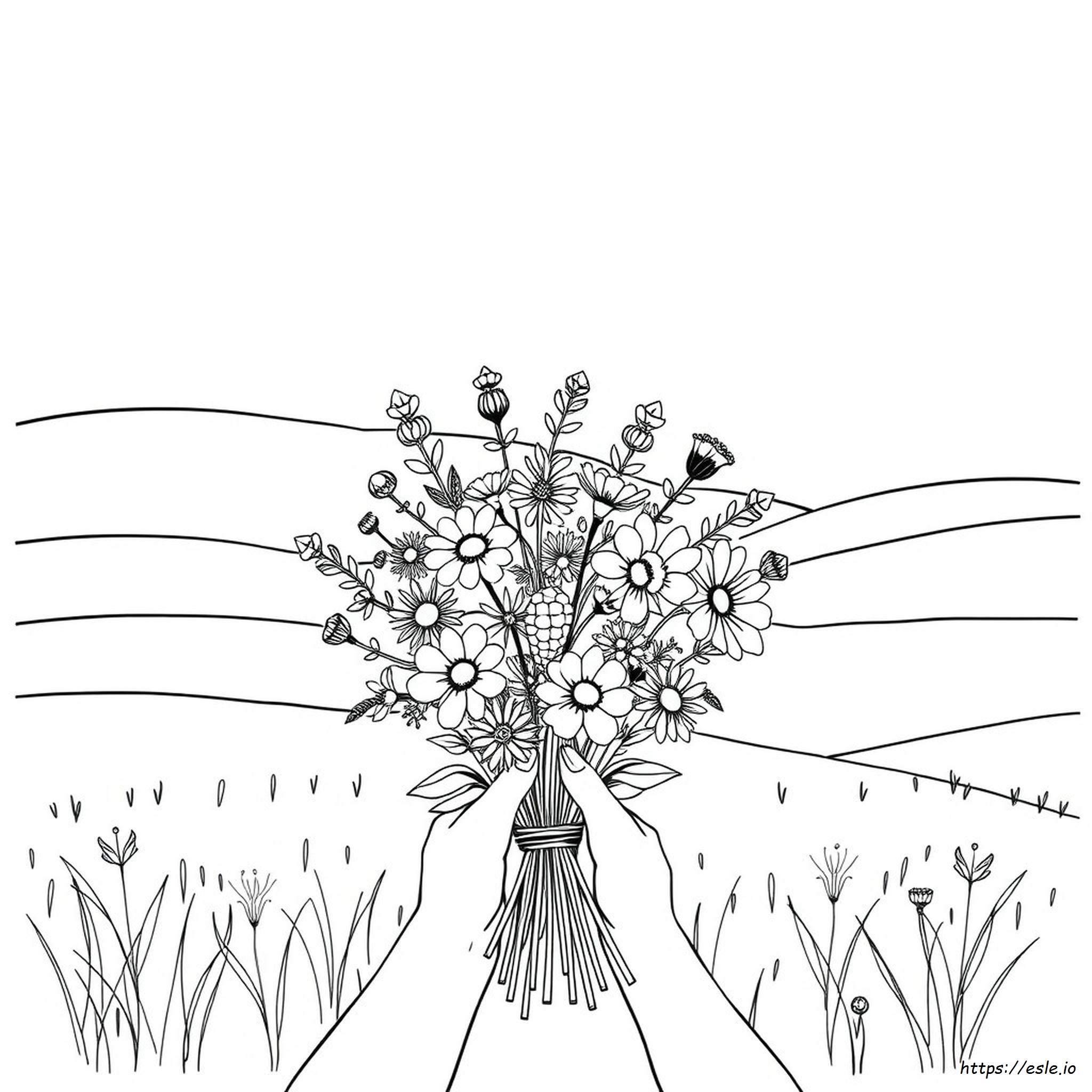 Wildflower Bouquet Coloring Page