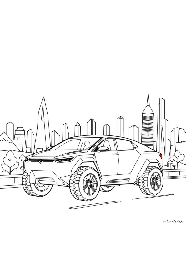 Tesla Cybertruck Coloring Pages Printable
