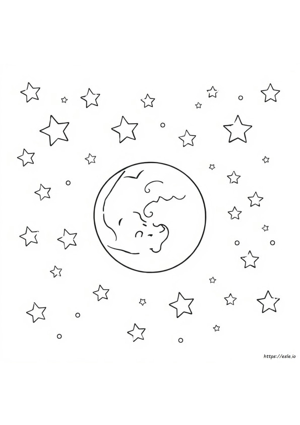星と月 ぬりえ
