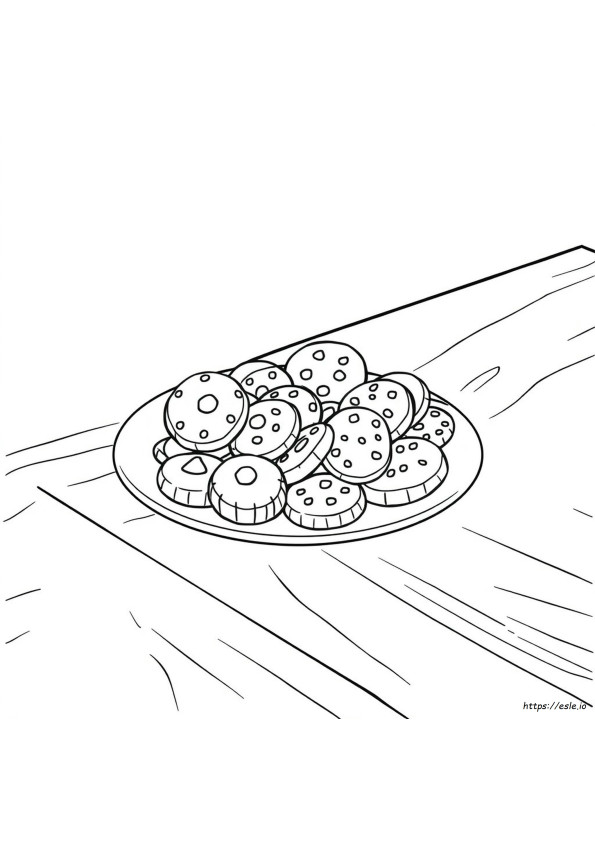 Coloriage Assiette De Biscuits