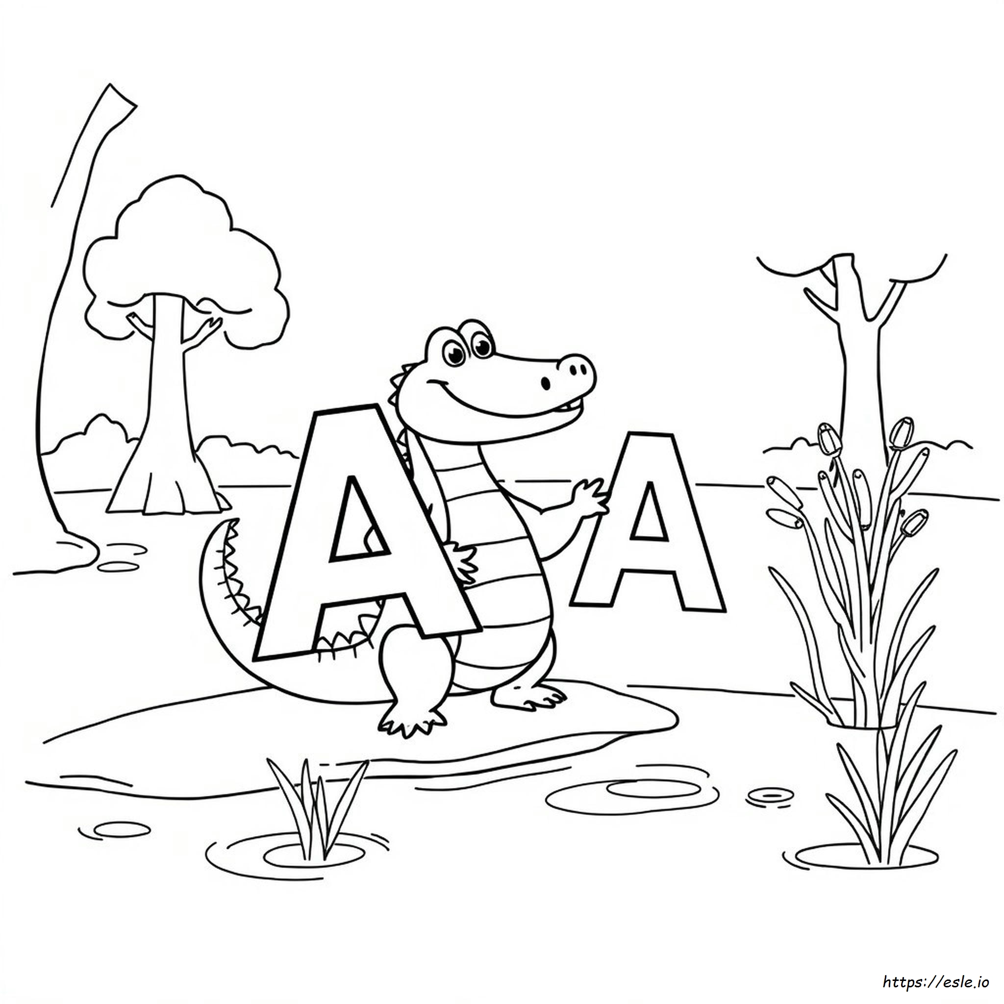 A Is For Alligator Coloring Page