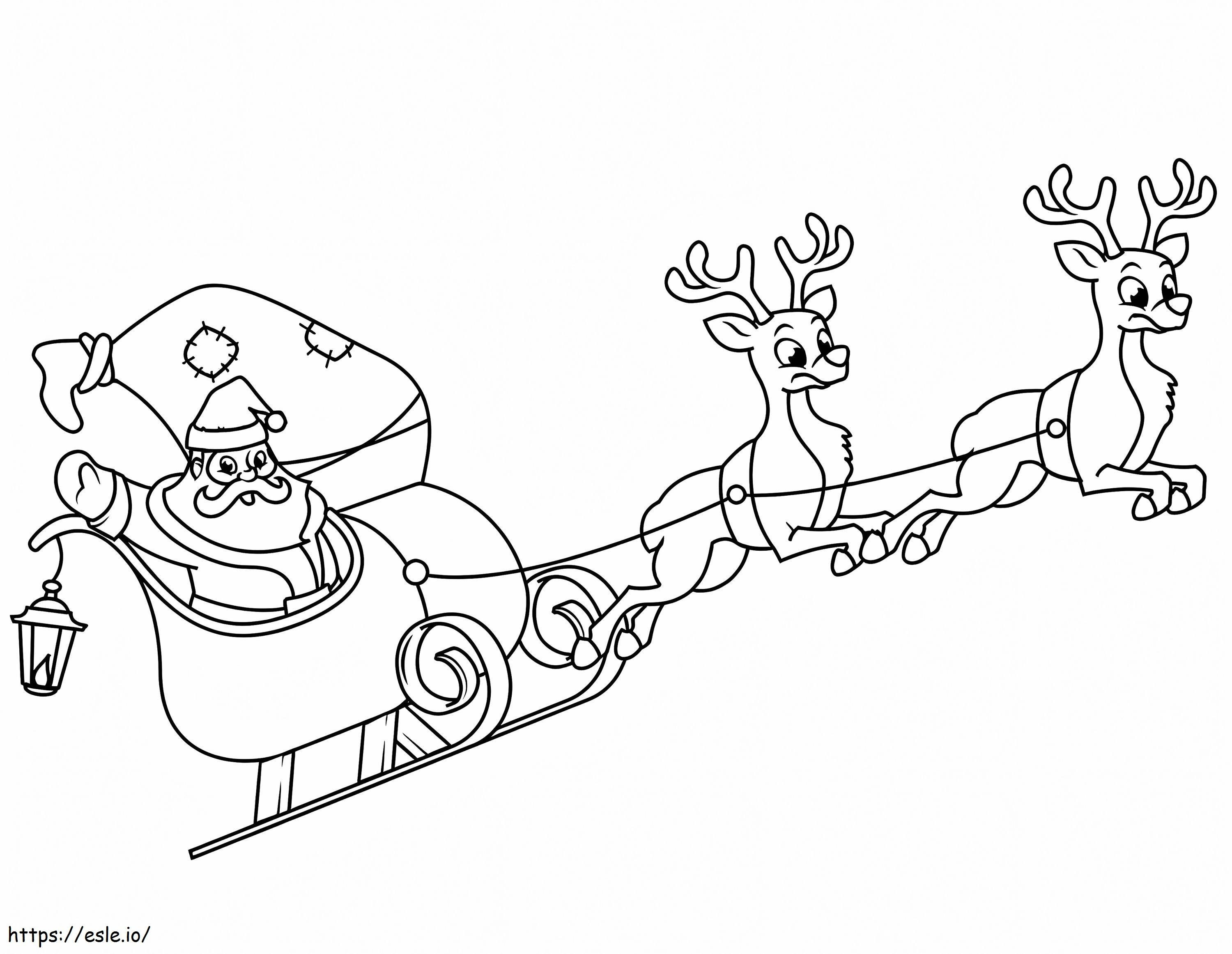 Santa Claus Comfortably Seated On coloring page