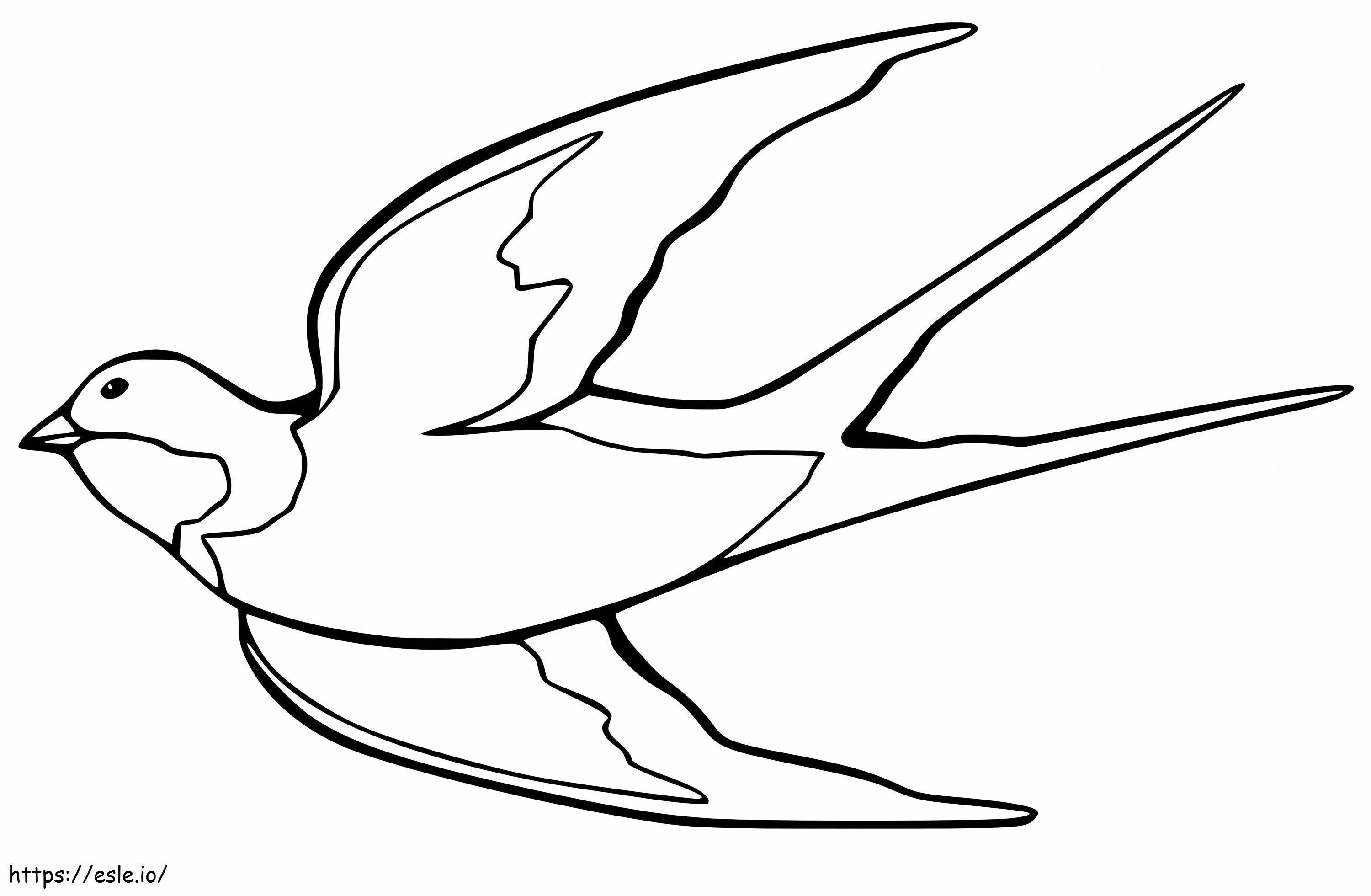 Zwaluw vliegt kleurplaat kleurplaat