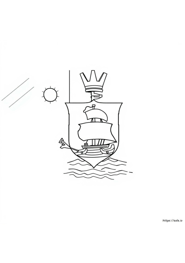 バルバドス国章 塗り絵