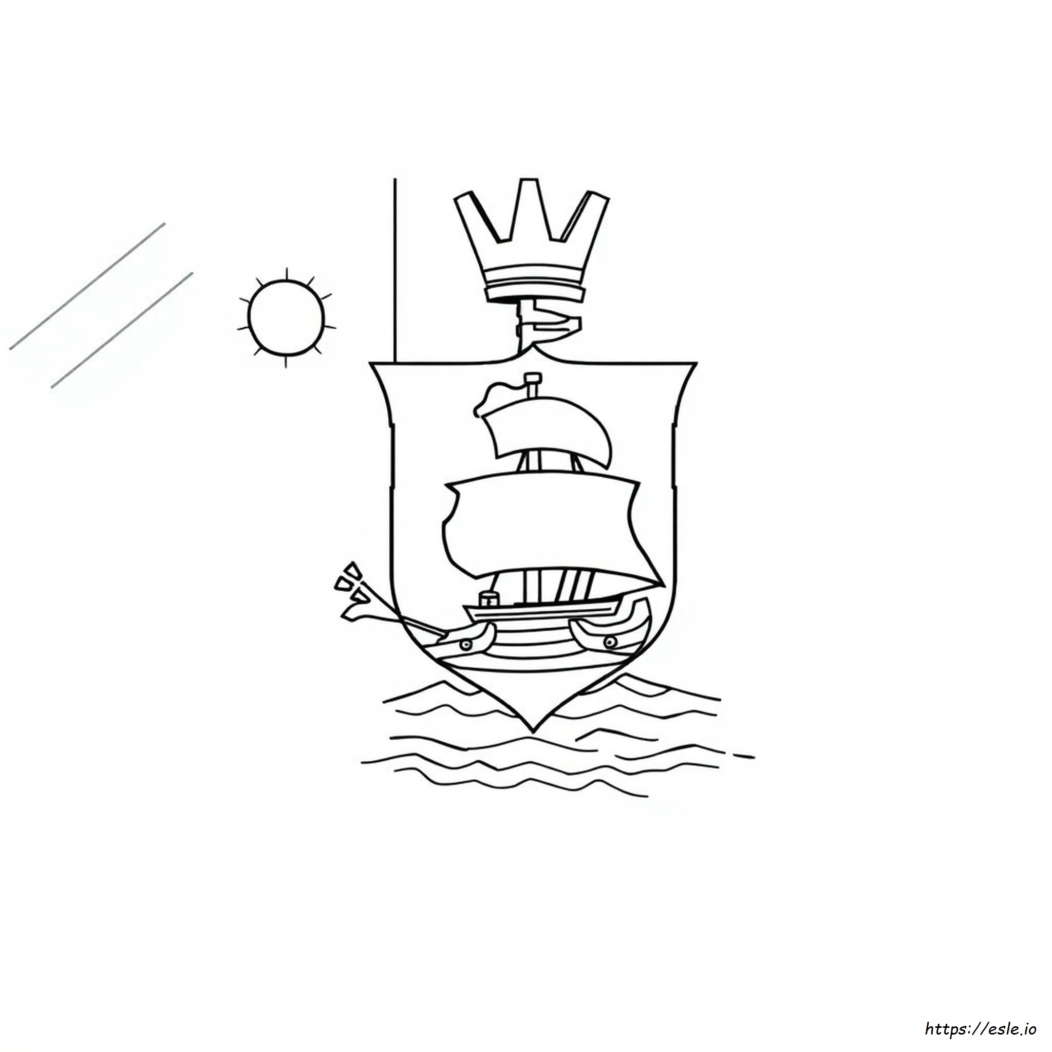 Barbados Coat Of Arms Colouring Page