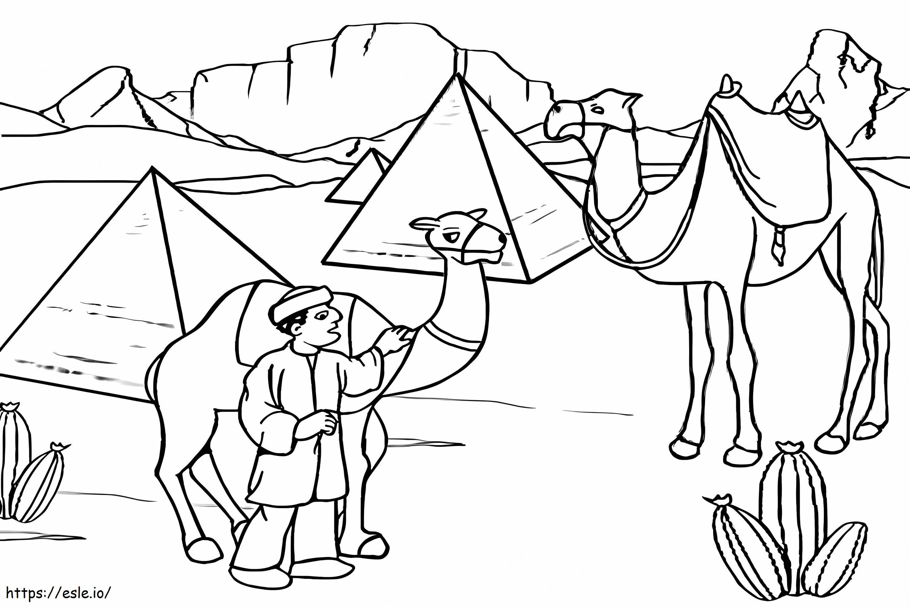 Pyramid In The Desert coloring page