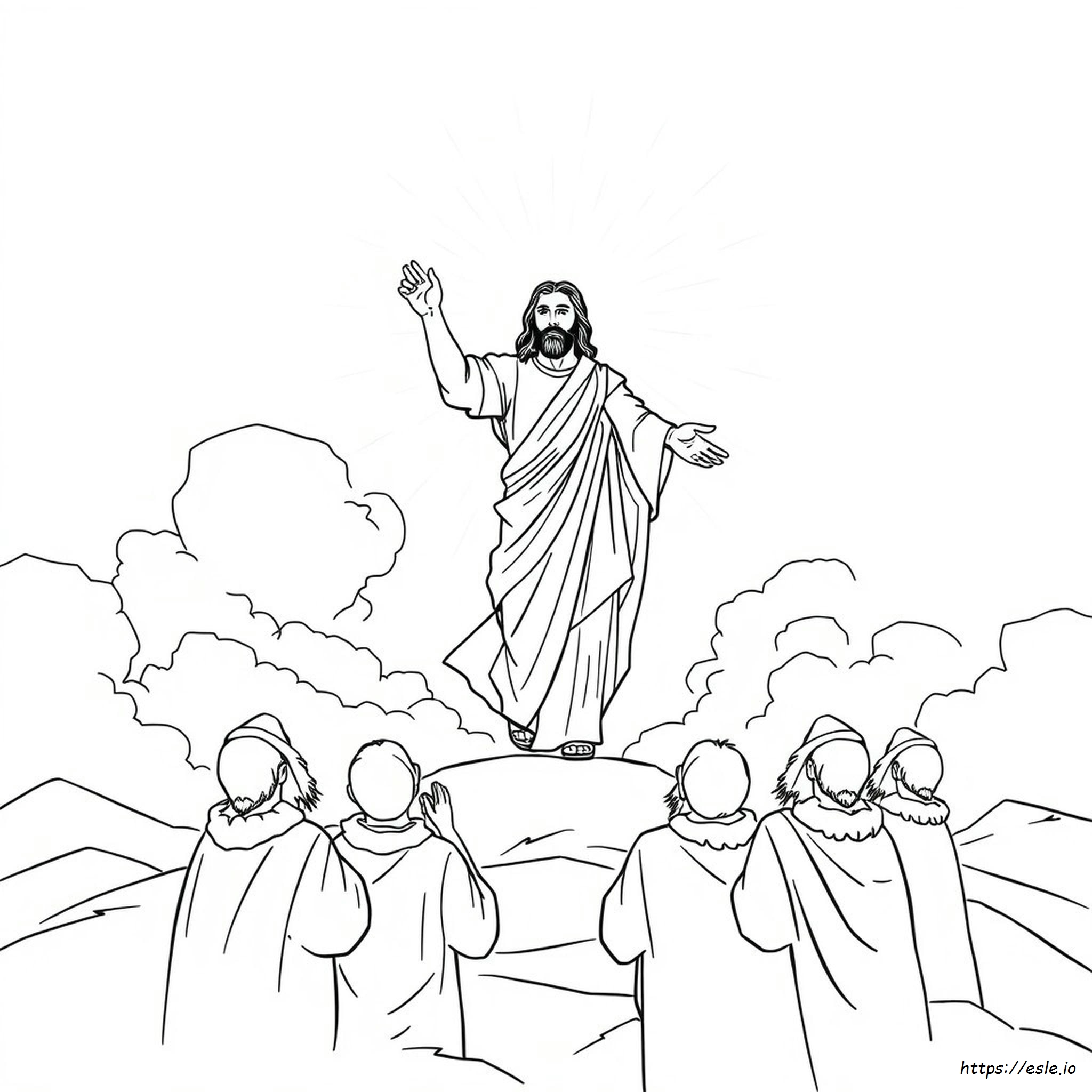 Jesus Returns To Heaven Coloring Page