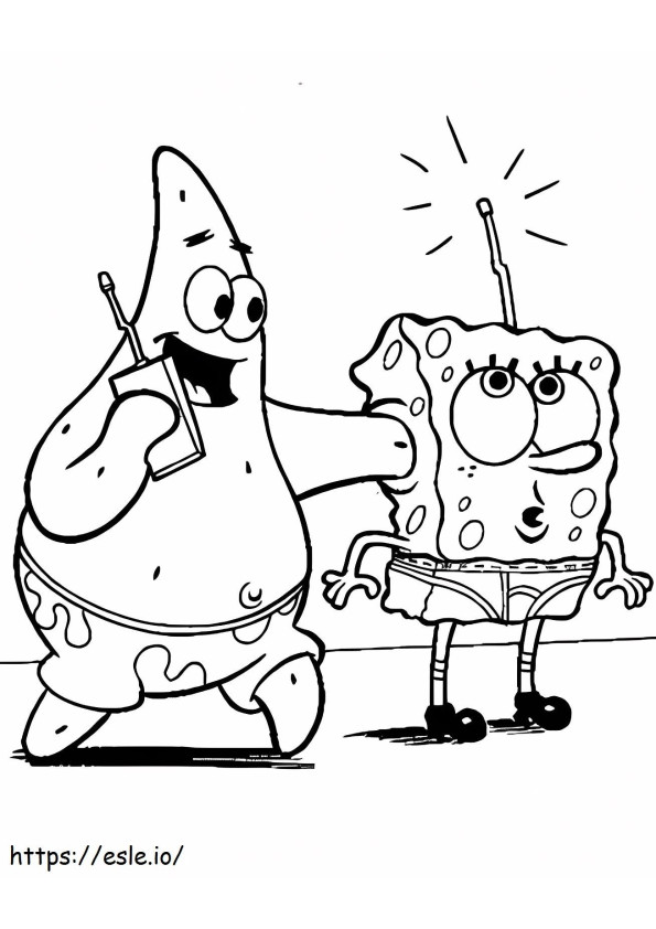 Spongebob und Patrick Radio ausmalbilder