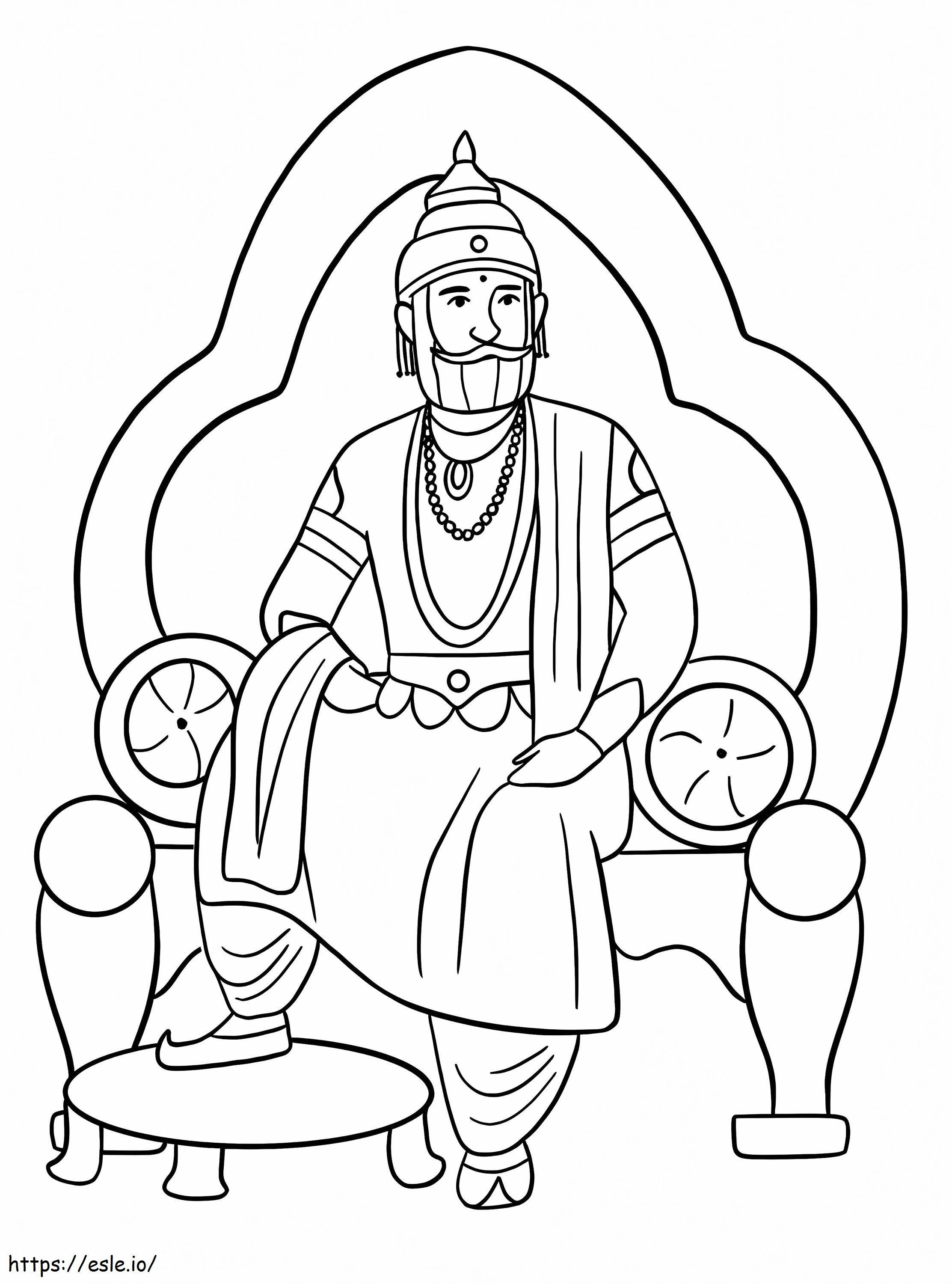Coloriage Roi indien à imprimer dessin