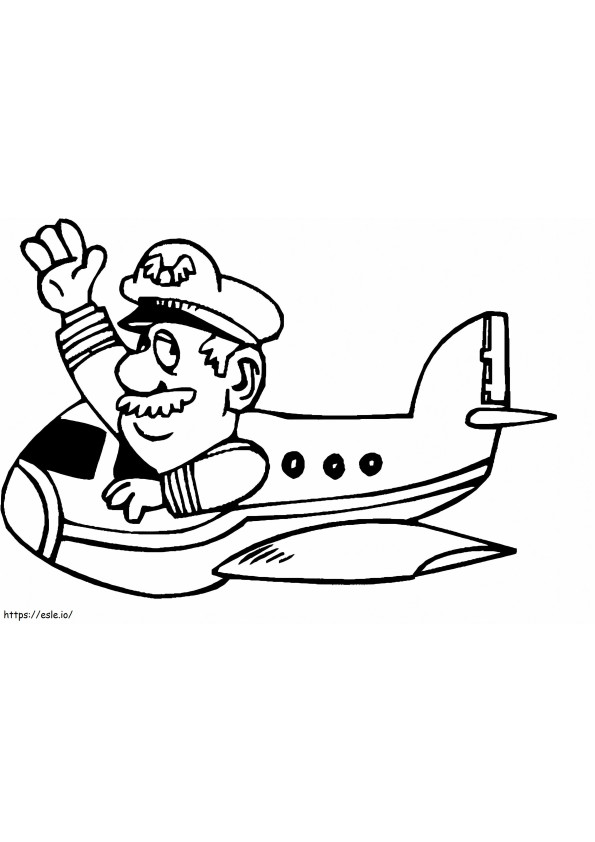 Funny Pilot coloring page