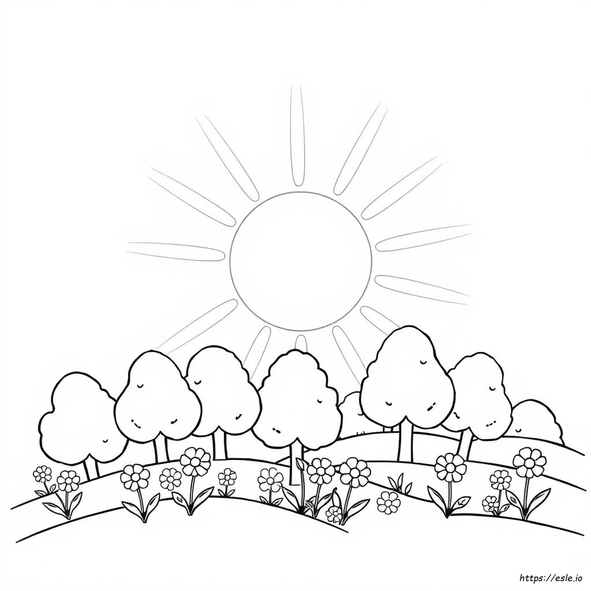 Printable Preschool Sun Coloring Page