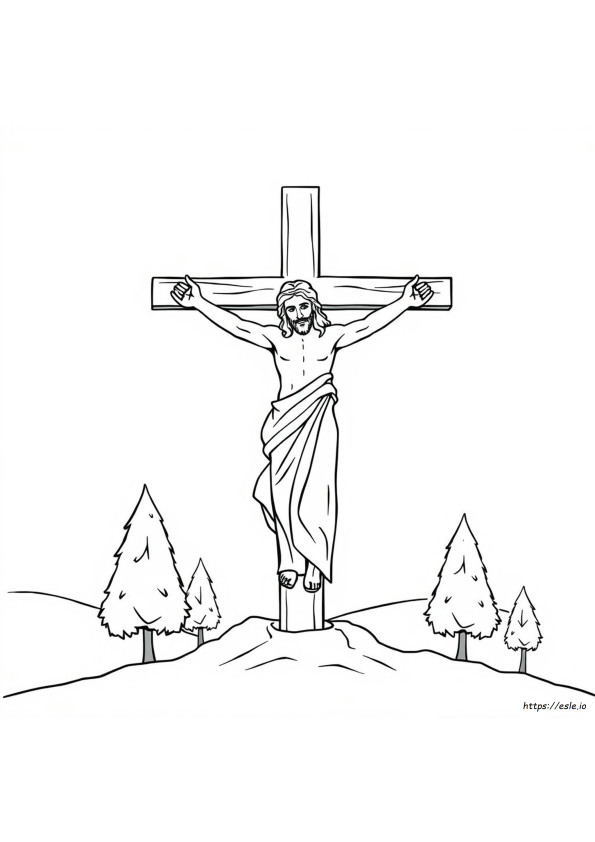 Isus Pe Cruce De Colorat