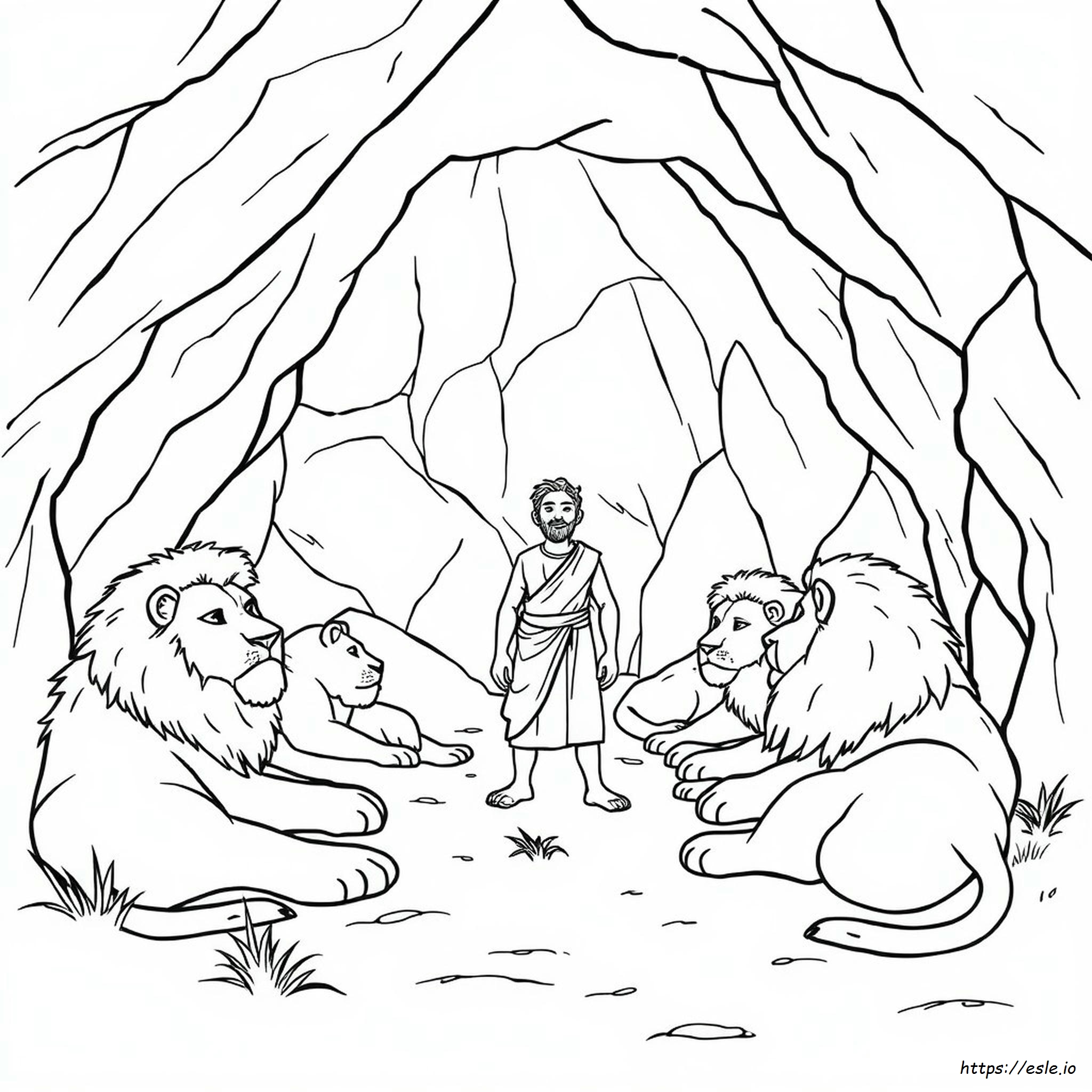 Daniel In The Lions Den Coloring Page