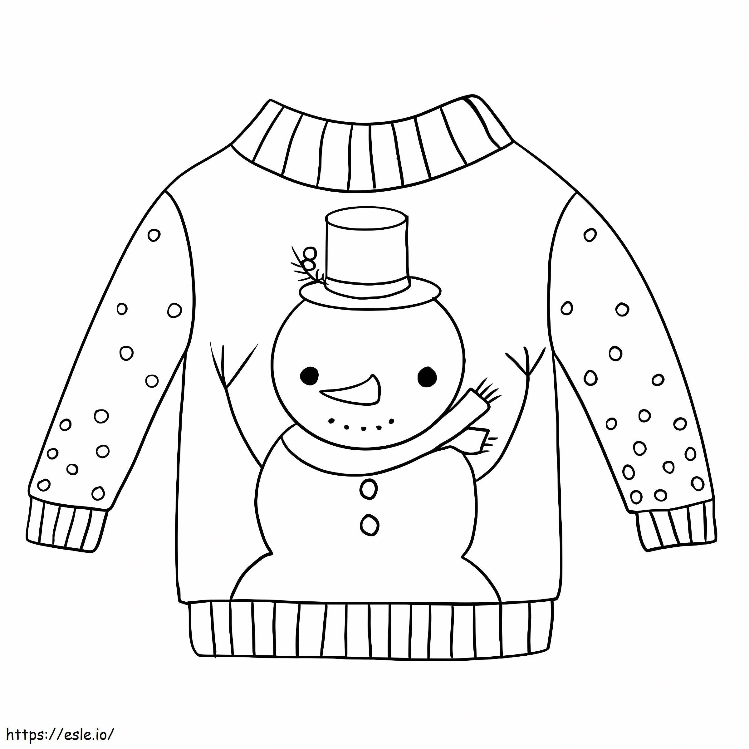 Sweater Natal yang lucu Gambar Mewarnai