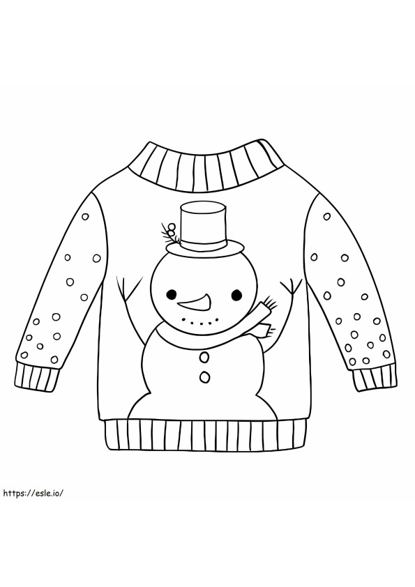 Cute Christmas Sweater coloring page