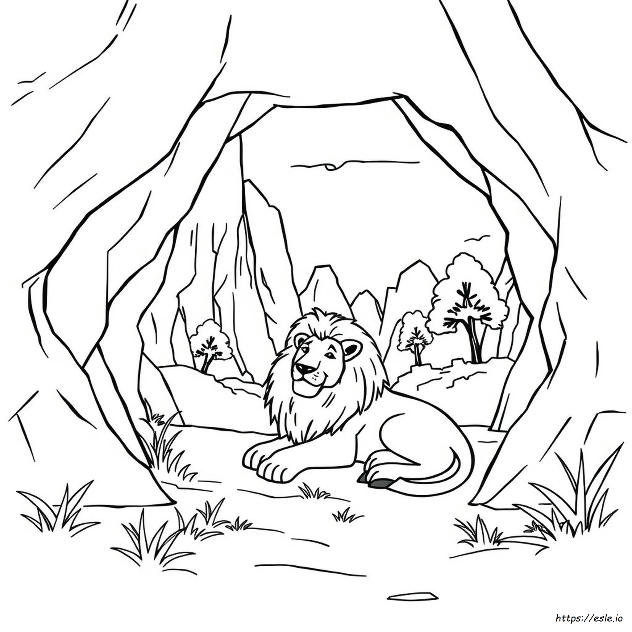 Lions Den Coloring Page