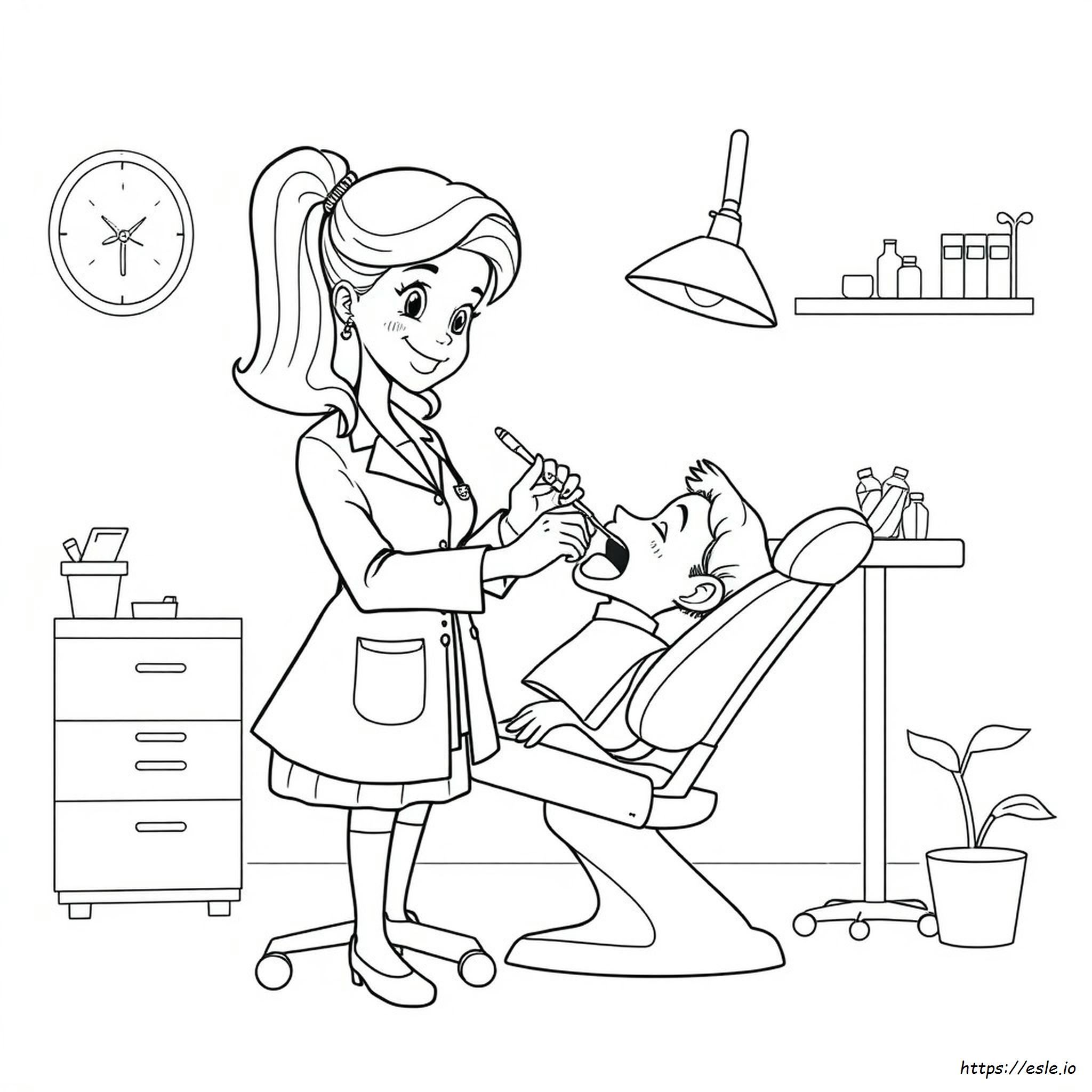 Lady Dentist Coloring Pages