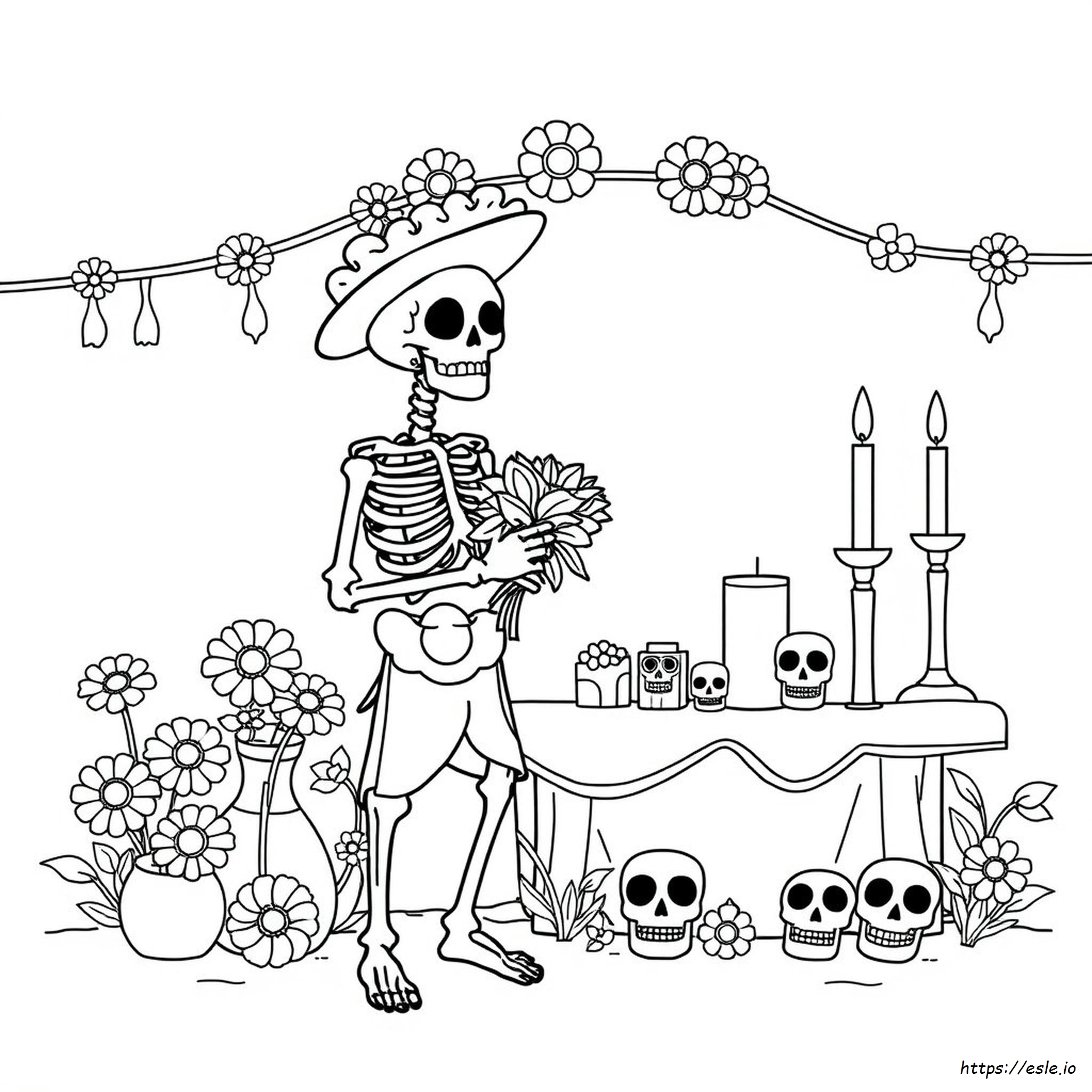 Dia De Los Muertos Coloring Pages Easy