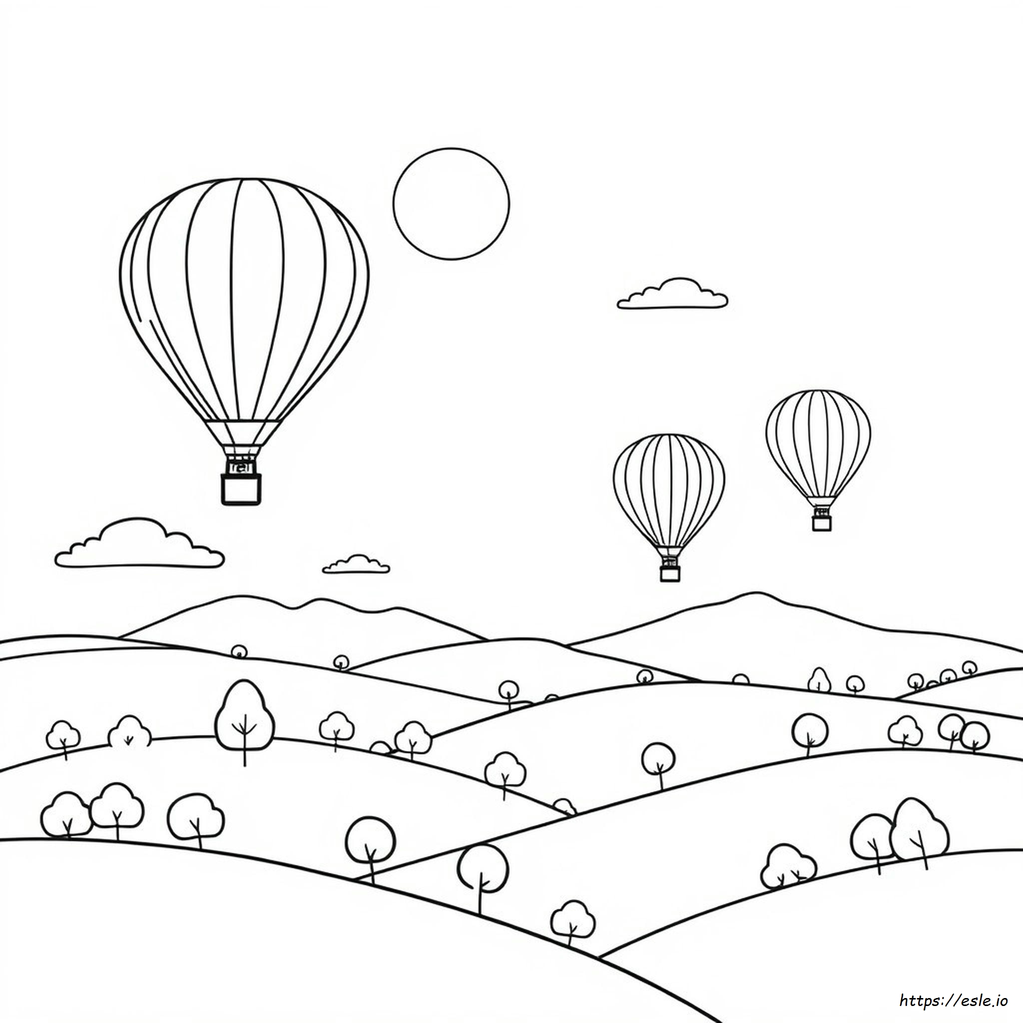 Printable Coloring Sheet Hot Air Balloon Coloring Page