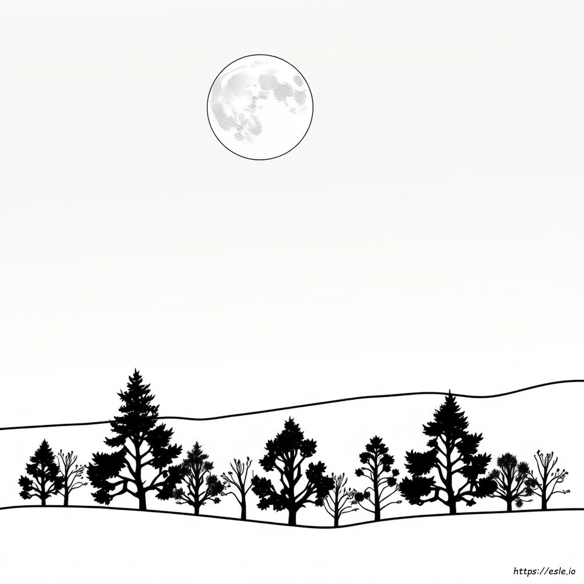 Full Moon Moon Colouring Pages