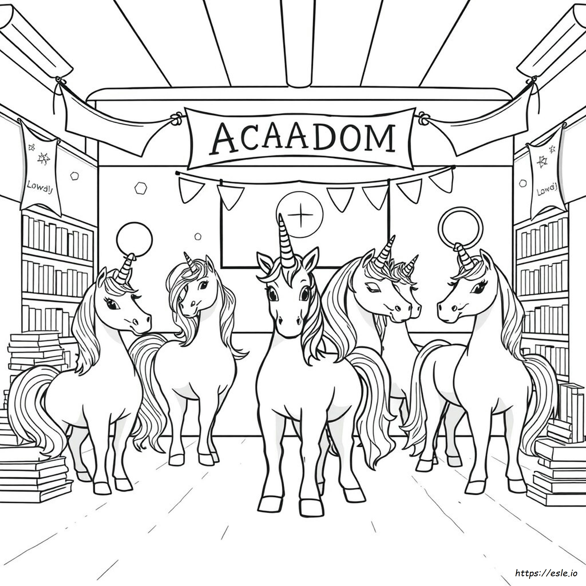 Unicorn Academy Coloring Pages Pdf